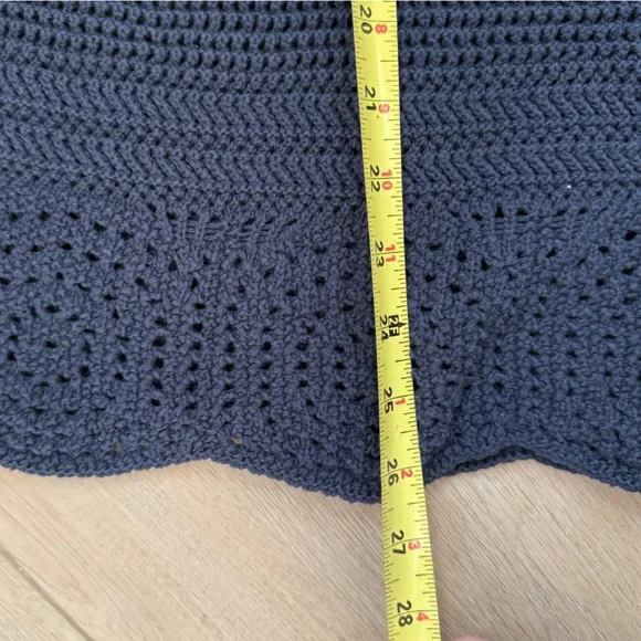 J.Jill NWT Beachy Open Knit Crochet Cotton Pullover Sweater Navy Blue Sz Small - Picture 7 of 7